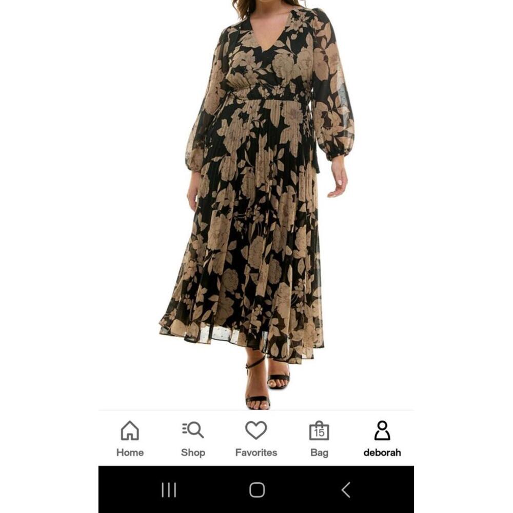 Taylor Black & Taupe Dress Plus 22W
